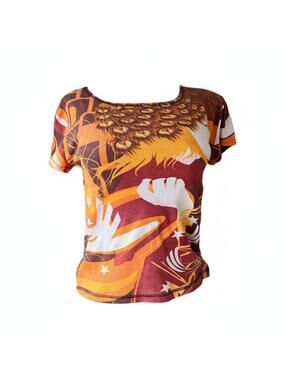 Hayes orange multiprint skirt